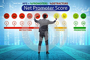 Net Promoter Score NPS concept with businessman