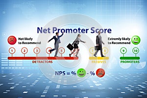 Net Promoter Score NPS concept with businessmen