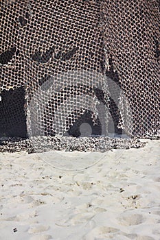 A net ripped curtain