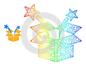 Net Surprize Box Web Mesh Icon with Spectrum Gradient