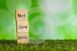 Net zero 2050 Carbon neutral. Net zero greenhouse gas emissions target. Climate neutral long strategy. Fight against global