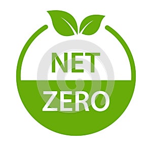 net zero carbon footprint icon vector emissions free no atmosphere pollution CO2 neutral stamp for graphic design, logo, website