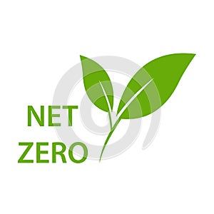 net zero carbon footprint icon vector emissions free no atmosphere pollution CO2 neutral stamp for graphic design, logo, website