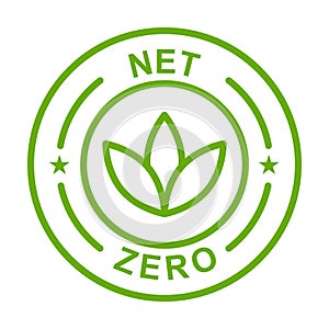 net zero carbon footprint icon vector emissions free no atmosphere pollution CO2 neutral stamp for graphic design, logo, website