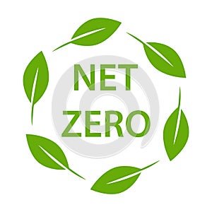 net zero carbon footprint icon vector emissions free no atmosphere pollution CO2 neutral stamp for graphic design, logo, website