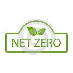 net zero carbon footprint icon vector emissions free no atmosphere pollution CO2 neutral stamp for graphic design, logo, website