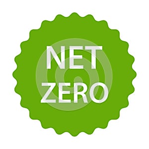 net zero carbon footprint icon vector emissions free no atmosphere pollution CO2 neutral stamp for graphic design, logo, website