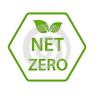 net zero carbon footprint icon vector emissions free no atmosphere pollution CO2 neutral stamp for graphic design, logo, website,