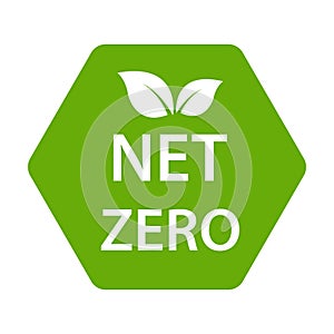 net zero carbon footprint icon vector emissions free no atmosphere pollution CO2 neutral stamp for graphic design, logo, website,