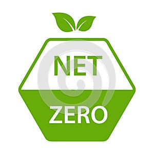 net zero carbon footprint icon vector emissions free no atmosphere pollution CO2 neutral stamp for graphic design, logo, website,