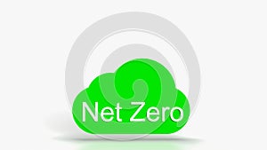 The Net zero text on cloud for eco concept 3d rendering