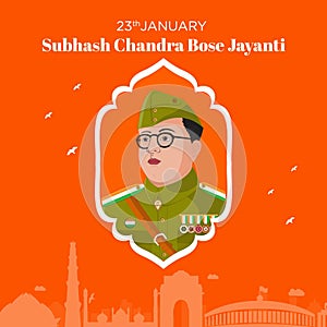 Netaji subhash chandra bose jayanti banner design