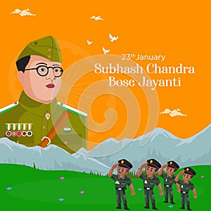 Netaji subhash chandra bose jayanti banner design
