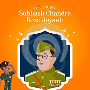 Netaji subhash chandra bose jayanti banner design