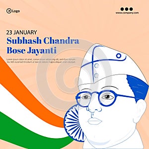 Netaji subhash chandra bose jayanti banner design