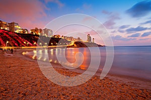 Netanya city at sunset photo