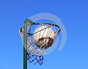 Netball basket and ball