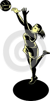 Netball player jumping