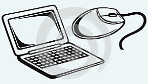 Netbook and computer mouse