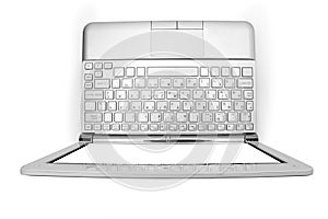 Netbook with white monitor