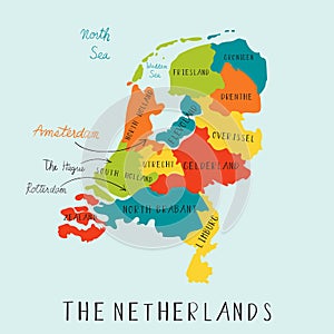 The Netherland maps hand drawing