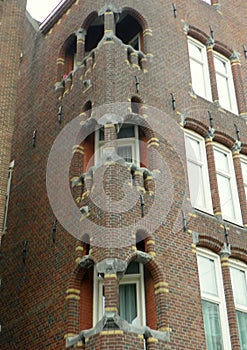 Netherlands, Amsterdam, 96 Damrak, ROYAL98, three loggias on the house photo