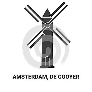 Netherlands, Amsterdam, De Gooyer travel landmark vector illustration