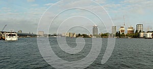 Netherlands, Amsterdam, Piet Heinkade, view of the bay and the city