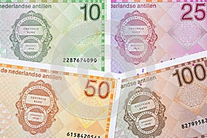 Netherlands Antillean money - Guilder a background