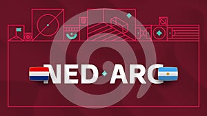 Netherlands argentina playoff quarter finals match Football 2022. 2022 World Football championship match versus teams intro sport