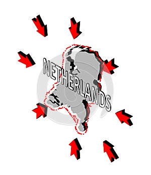 Netherlands closes borders, quarantine, protection against coronavirus. Ban on crossing borders. Vector isometric image of