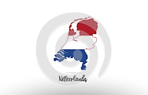 Netherlands country flag inside map contour design icon logo