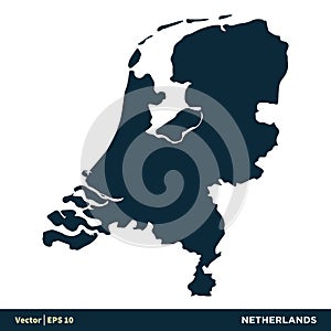 Netherlands - Europe Countries Map Vector Icon Template Illustration Design. Vector EPS 10.