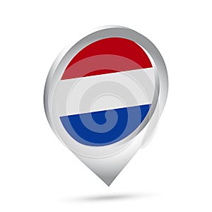 Netherlands flag 3d pin icon