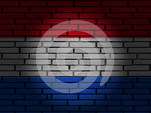Netherlands flag brick wall