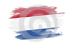 Netherlands flag brush stroke, national flag