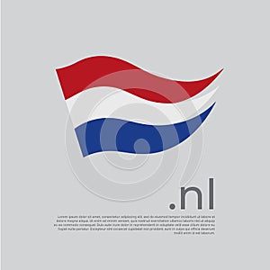 Netherlands flag brush strokes. Holland flag colors stripes on white background. Vector stylized national poster design with nl