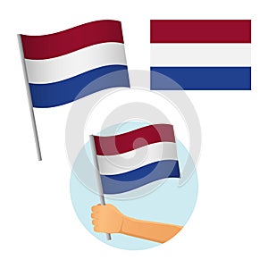 netherlands flag in hand