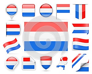 Netherlands Flag Vector Set