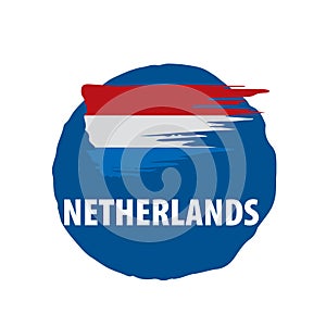 Netherlands flag, vector illustration on a white background