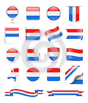 Netherlands Flag Vector Set