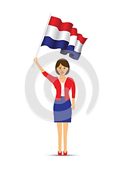 Netherlands flag waving man and woman