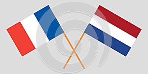 Netherlands and France. The Netherlandish and French flags. Official proportion. Correct colors. Vector