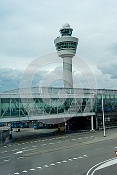 Netherlands, Hague, Schiphol, Schiphol Airport, VIEW OF COMMUNICATIONS TOWER AGAINST SKY