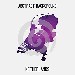 Netherlands,Holland map in geometric polygonal,mosaic style.