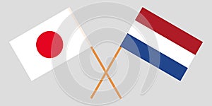 Netherlands and Japan. The Netherlandish and Japanese flags. Official proportion. Correct colors. Vector