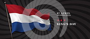 Netherlands king's day vector banner, greeting card
