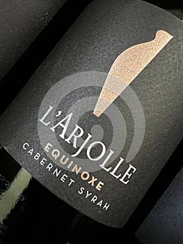 L`Arjolle Equinoxe Cabernet Syrah red wine bottle label.