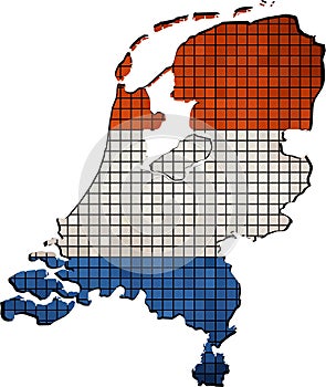 Netherlands map grunge mosaic