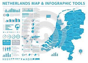 Netherlands Map - Info Graphic Vector Illustration